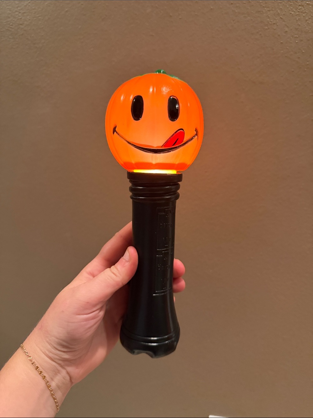 Halloween Vintage Blow Mold Blinky Lite Light Jack o Lantern Pumpkin Flashlight